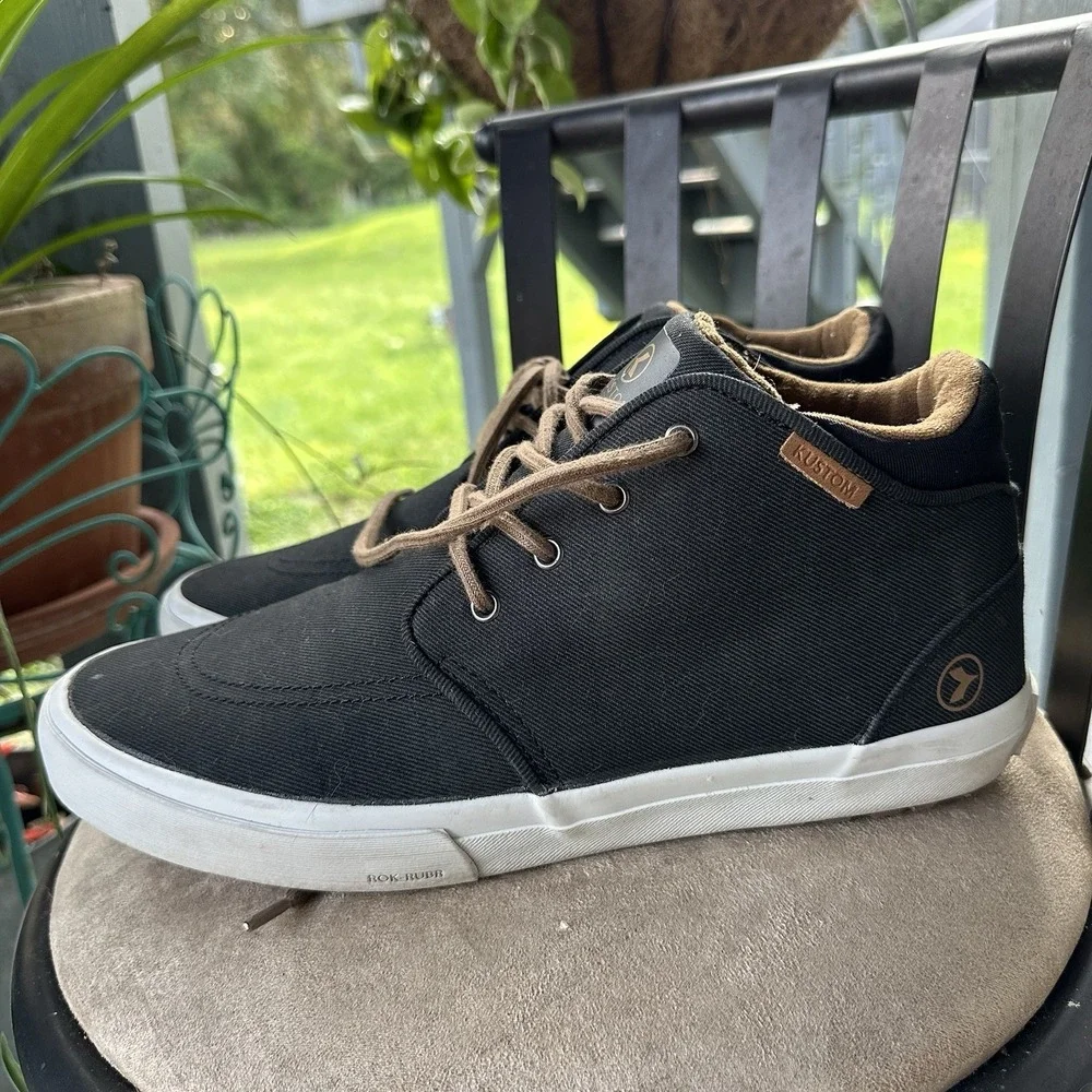 Kustom Men's Hotham Black Canvas Skate Sneakers US 11 Casual Shoes Travelite AUS